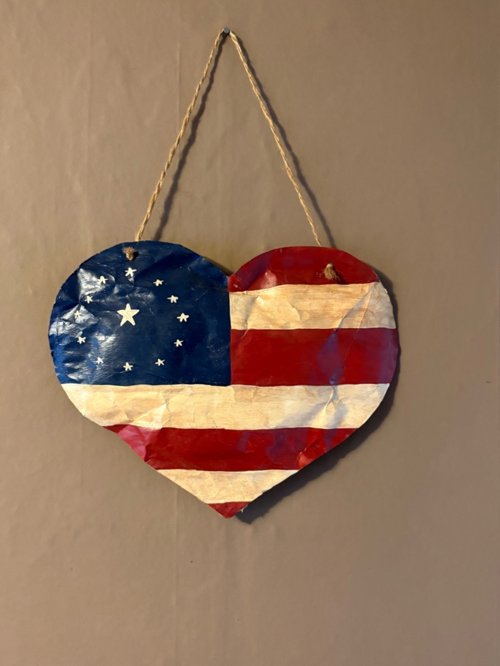 Heart-Shaped Vintage Heart Americana Primitive Rustic Patriotic